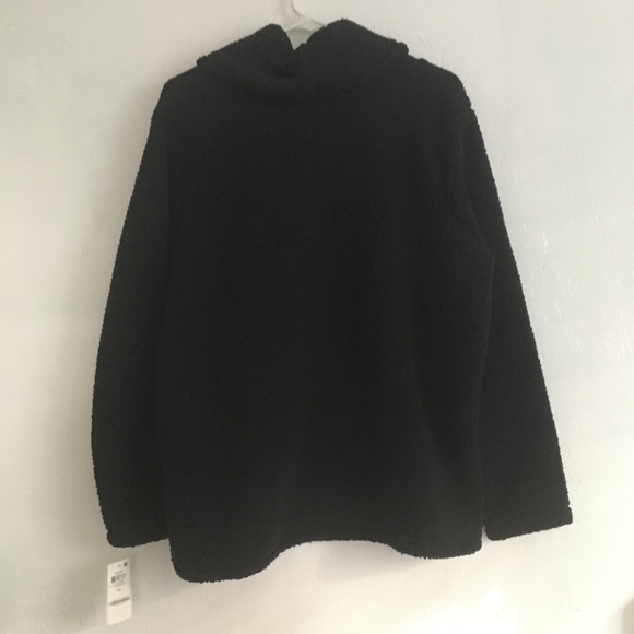 Style & Co Sweater Sherpa cowl neck deep black plus size 0X pullover - Picture 12 of 13